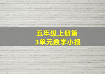 五年级上册第3单元数学小报