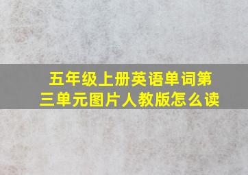 五年级上册英语单词第三单元图片人教版怎么读