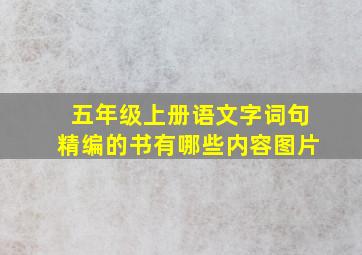 五年级上册语文字词句精编的书有哪些内容图片