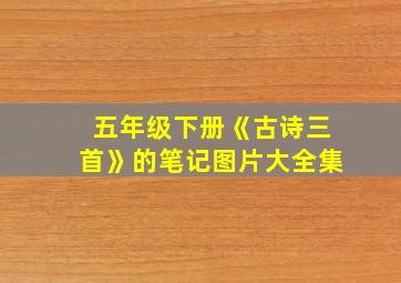 五年级下册《古诗三首》的笔记图片大全集