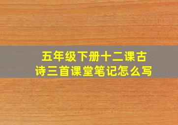 五年级下册十二课古诗三首课堂笔记怎么写