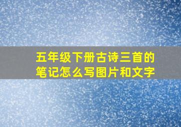 五年级下册古诗三首的笔记怎么写图片和文字