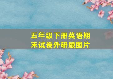 五年级下册英语期末试卷外研版图片