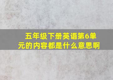 五年级下册英语第6单元的内容都是什么意思啊