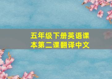 五年级下册英语课本第二课翻译中文