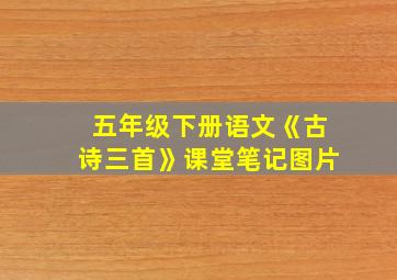 五年级下册语文《古诗三首》课堂笔记图片