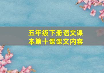 五年级下册语文课本第十课课文内容