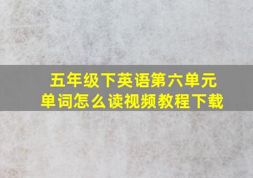 五年级下英语第六单元单词怎么读视频教程下载