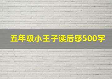 五年级小王子读后感500字