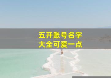 五开账号名字大全可爱一点