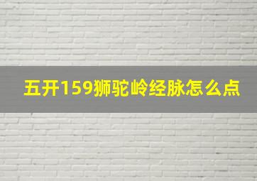 五开159狮驼岭经脉怎么点