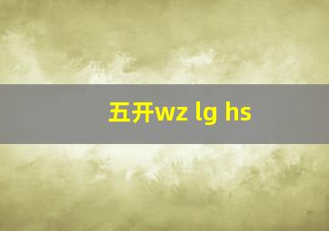 五开wz lg hs