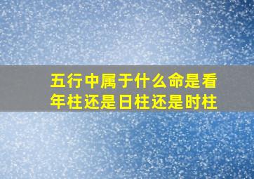 五行中属于什么命是看年柱还是日柱还是时柱