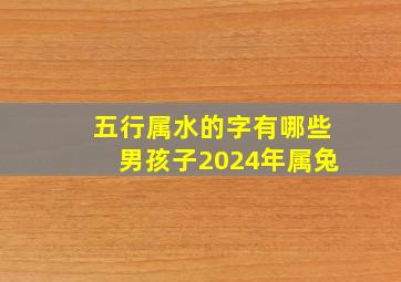 五行属水的字有哪些男孩子2024年属兔