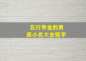 五行带金的男孩小名大全铭字