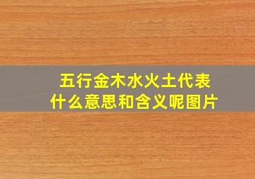 五行金木水火土代表什么意思和含义呢图片