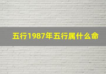 五行1987年五行属什么命