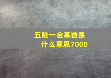 五险一金基数是什么意思7000