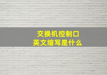 交换机控制口英文缩写是什么