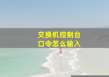 交换机控制台口令怎么输入