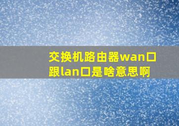 交换机路由器wan口跟lan口是啥意思啊