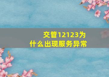 交管12123为什么出现服务异常