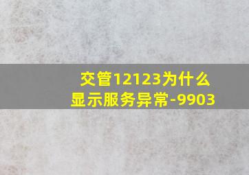 交管12123为什么显示服务异常-9903