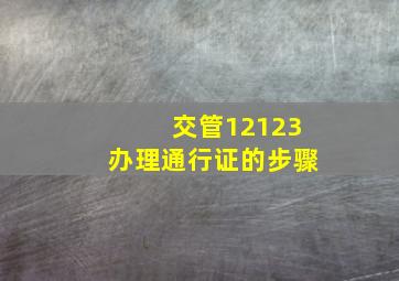 交管12123办理通行证的步骤