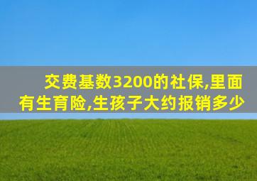 交费基数3200的社保,里面有生育险,生孩子大约报销多少