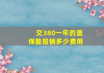 交380一年的医保能报销多少费用