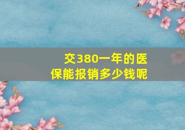 交380一年的医保能报销多少钱呢