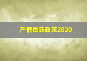 产假最新政策2020