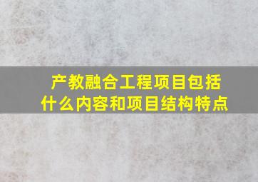 产教融合工程项目包括什么内容和项目结构特点