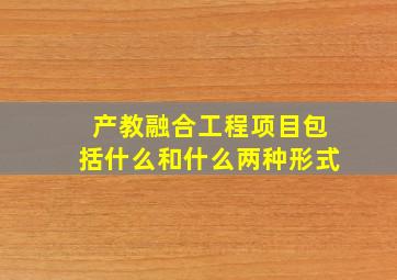 产教融合工程项目包括什么和什么两种形式