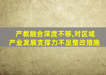 产教融合深度不够,对区域产业发展支撑力不足整改措施