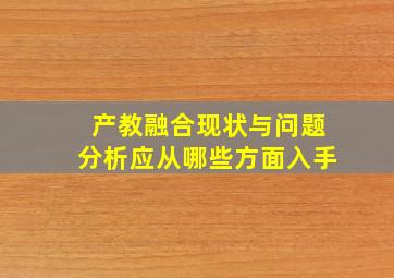 产教融合现状与问题分析应从哪些方面入手