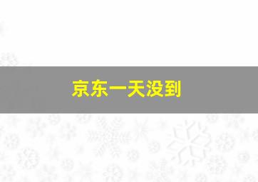 京东一天没到