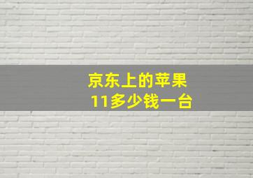 京东上的苹果11多少钱一台