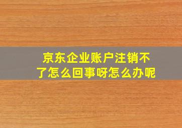 京东企业账户注销不了怎么回事呀怎么办呢