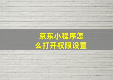 京东小程序怎么打开权限设置