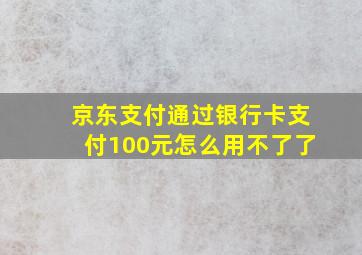 京东支付通过银行卡支付100元怎么用不了了