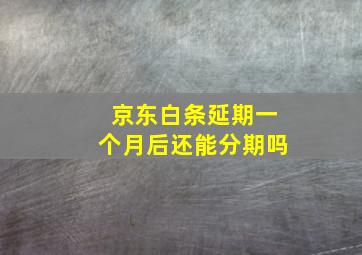 京东白条延期一个月后还能分期吗