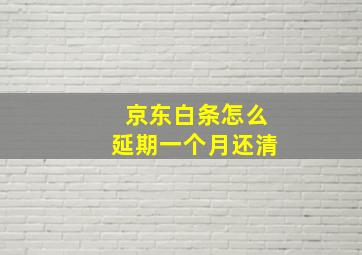 京东白条怎么延期一个月还清