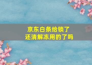 京东白条给锁了 还清解冻用的了吗