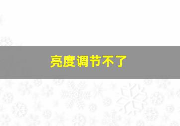 亮度调节不了