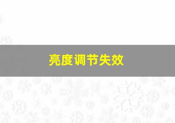 亮度调节失效