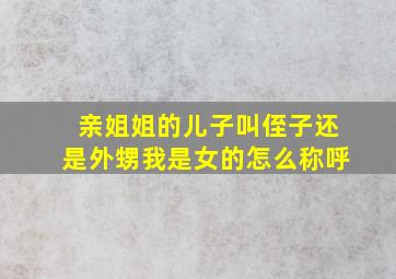 亲姐姐的儿子叫侄子还是外甥我是女的怎么称呼