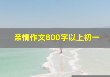 亲情作文800字以上初一