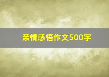 亲情感悟作文500字