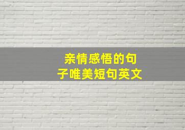 亲情感悟的句子唯美短句英文